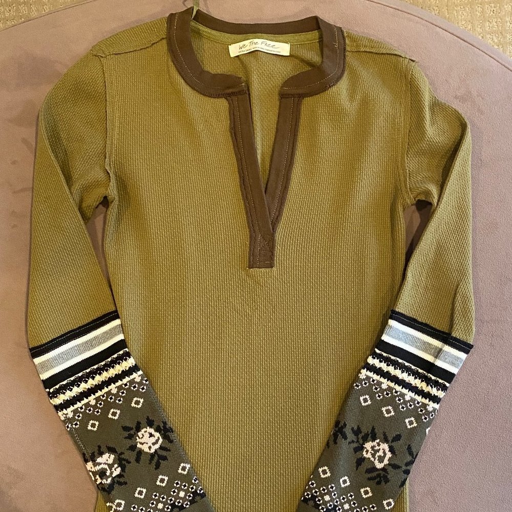 Freepeople Waffle Shirt XS